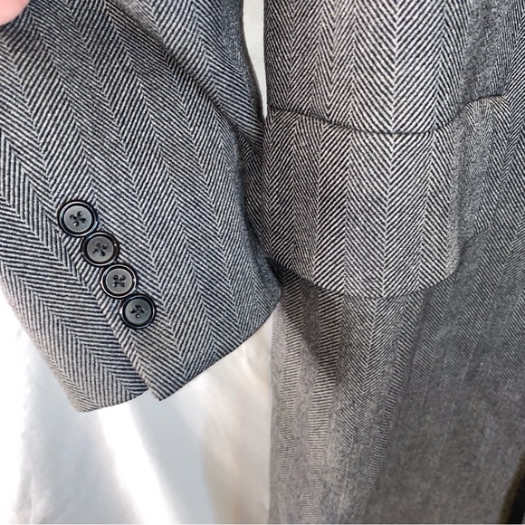 Saks Fifth Avenue Vtg Men’s Gray Wool Trench Coat 46R Long Line Gentleman’s - Picture 5 of 12